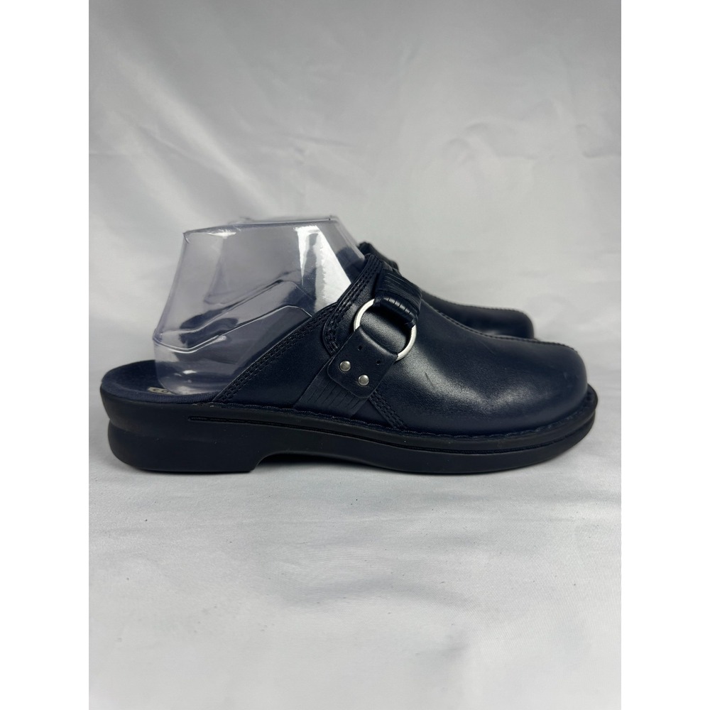 Clarks Patty Lorene Womens 7.5 M Clog Black Leather Closed Toe Slip On Shoes